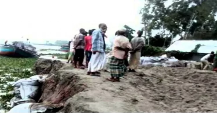 ব্রহ্মপুত্র নদের ভাঙন আতঙ্কে ১১ গ্রামের মানুষ