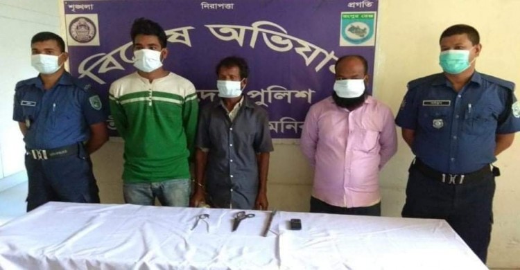 লালমনিরহাটের হাতীবান্ধায় কাঁচামালের আড়তে চুরি;  গ্রেপ্তার -৩