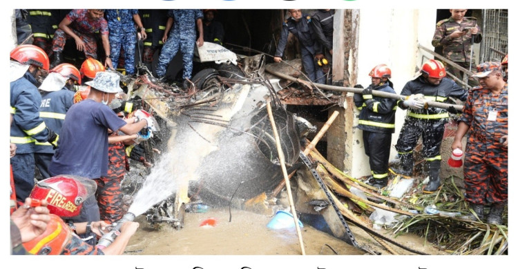 উত্তরায় বিমান বাহিনীর প্রশিক্ষণ বিমান বিধ্বস্ত : নিহত ৩১, আহত ১৬৫