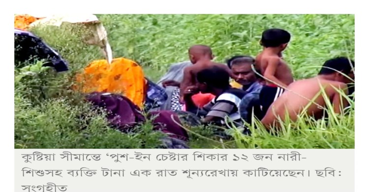 কুষ্টিয়া সীমান্তে ১২ জনকে পুশইন চেষ্টা: পতাকা বৈঠকেও মেলেনি সমাধান